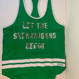 Victoria’s Secret PINK “Let The Shenanigans Begin” Sequin Tank Large